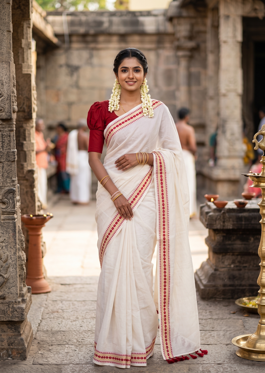 Southloom Mul Cotton 120 x 120 Soft Fabric Saree SL215