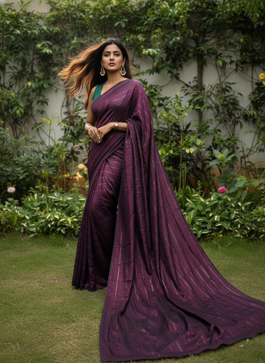 Southloom Desginer Vichithra Silks Saree in Purple