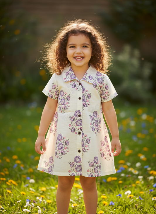 Southloom Pure Cotton Jaipur Printed Frocks for Girls (Age 1-2)