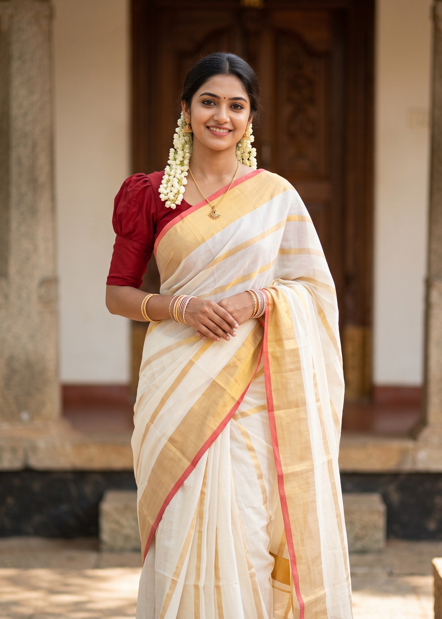 Southloom Mul Cotton 120 x 120 Soft Fabric Saree SL215