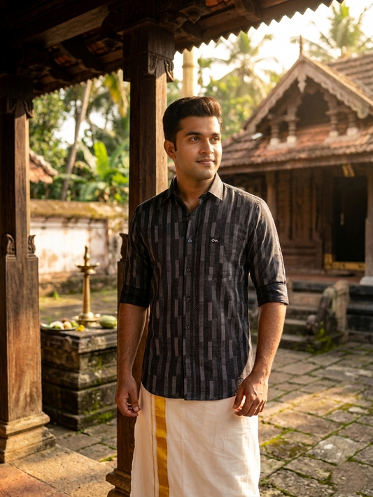 Pure Cotton Blue Printed Shirt SLSHIRT 38 HS