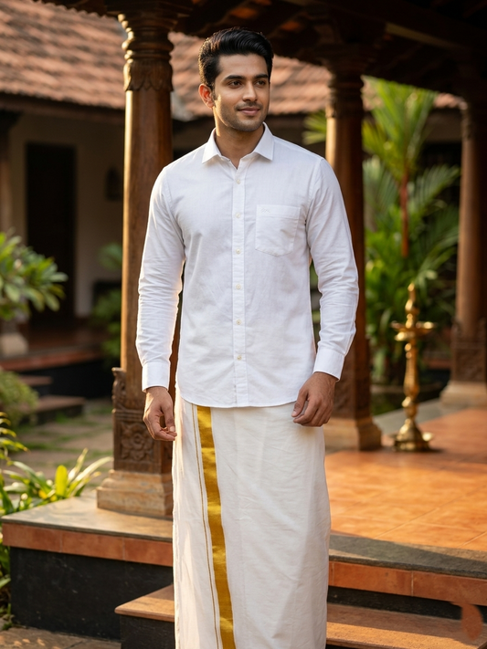 Southloom Cotton Pure White Shirt SLSHIRT 38 FS (M)