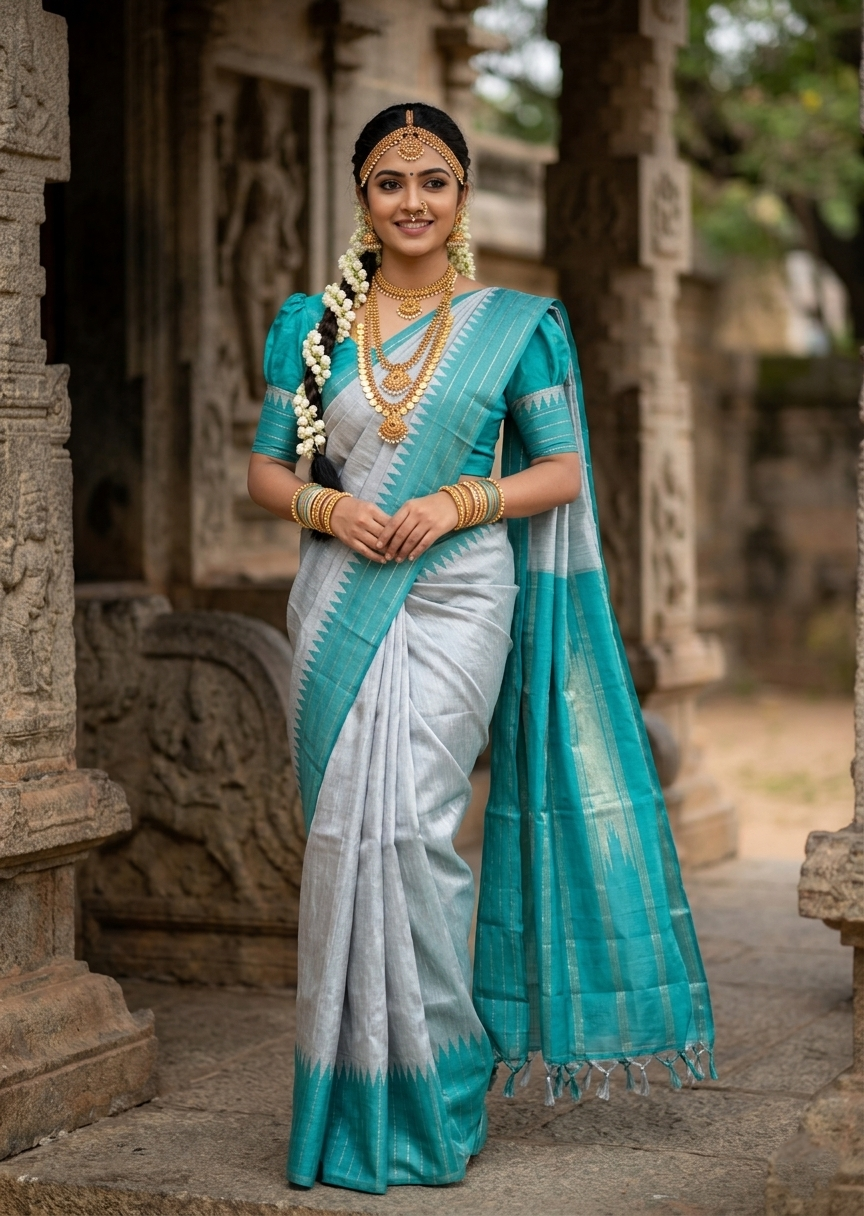 Southloom Premium Bridal Handloom Kanchipuram Silk Saree