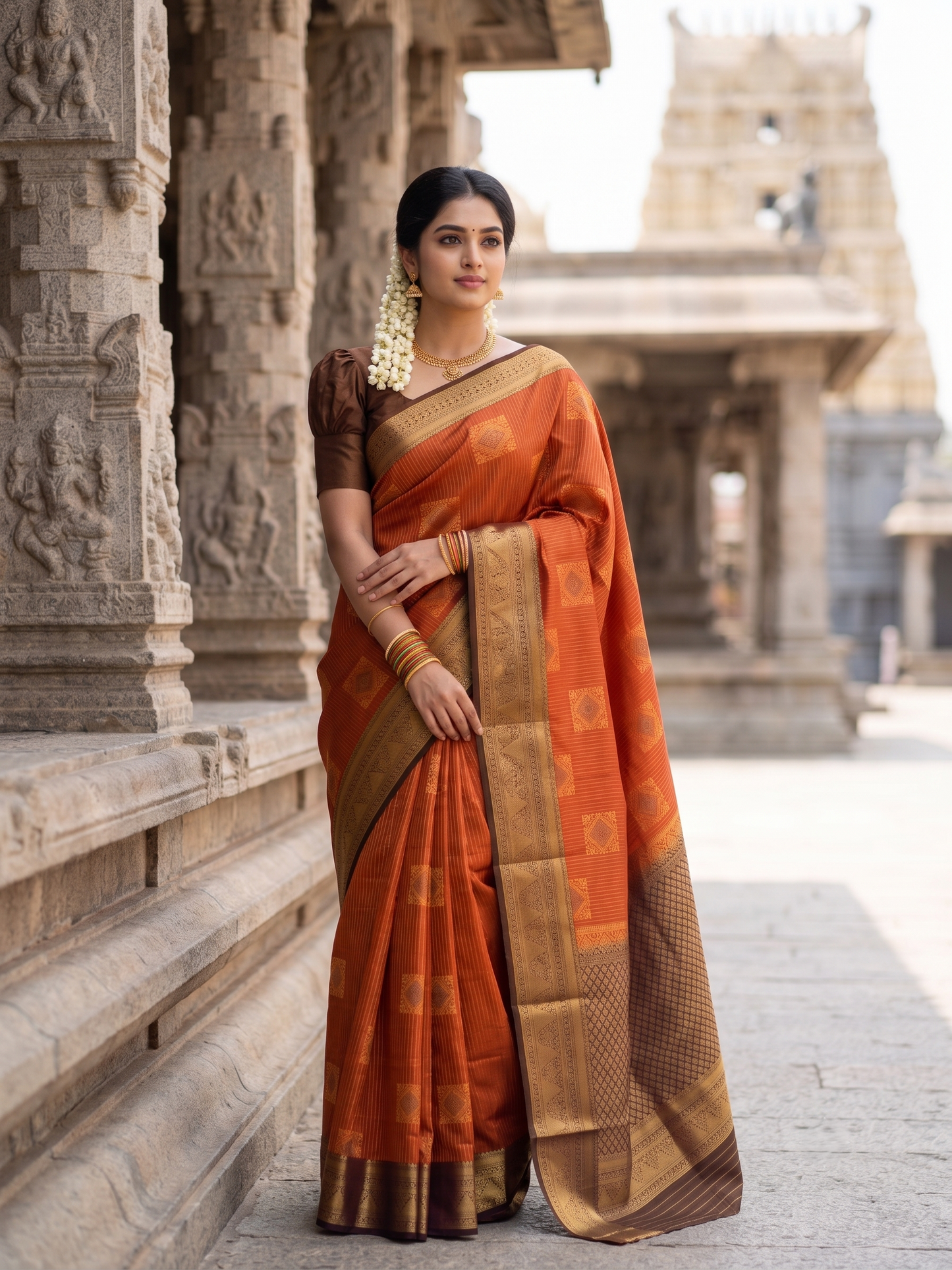 Burnt Orange Saree SLORANGE