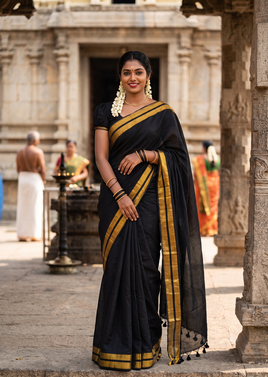 Southloom Mul Cotton 120 x 120 Soft Fabric Saree SL215