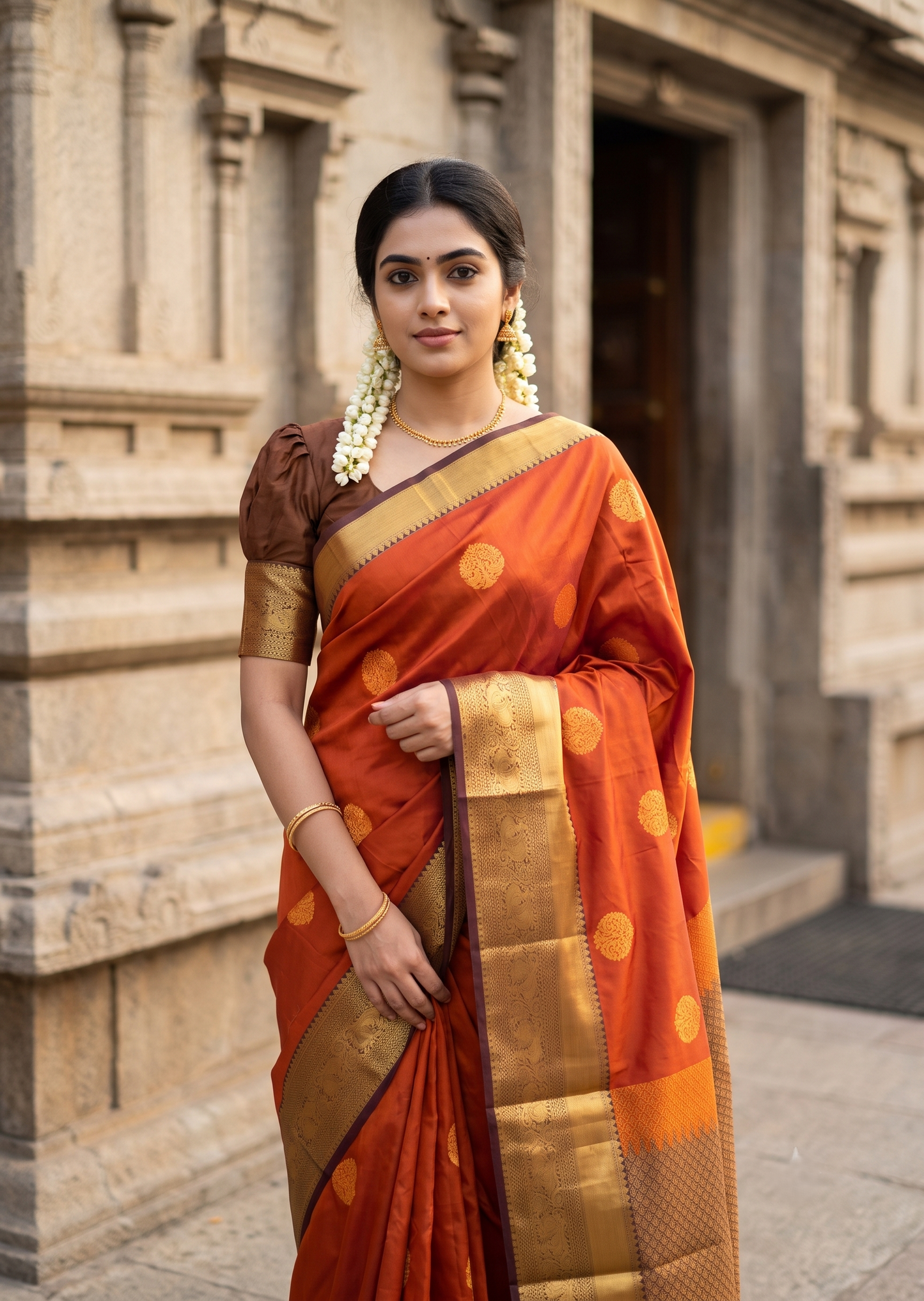 Burnt Orange Saree SLORANGE