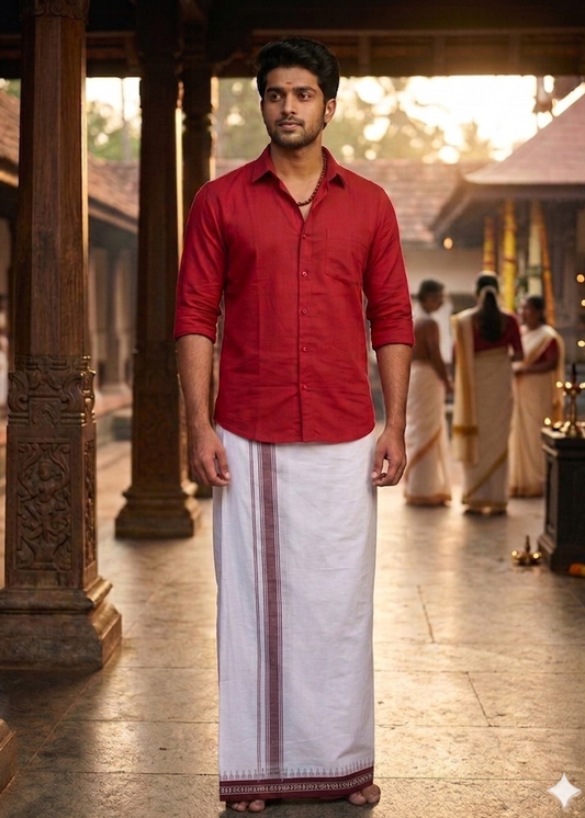Single Dhothi with Black Border SL233