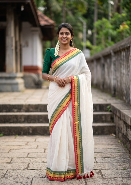 Southloom Mul Cotton 120 x 120 Soft Fabric Saree SL215