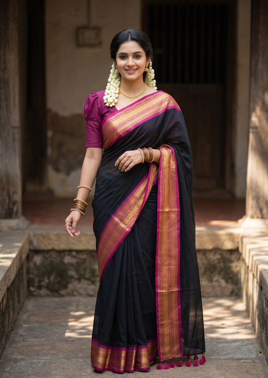Southloom Mul Cotton 120 x 120 Soft Fabric Saree SL215