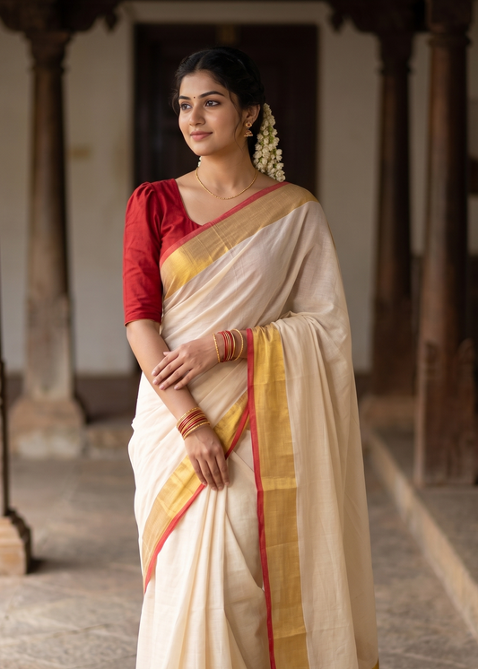 Southloom Mul Cotton 120 x 120 Soft Fabric Saree SL215