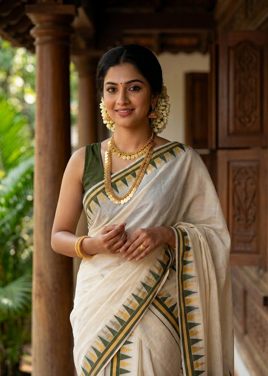 Kerala Cotton Temple Set Mundu (2.80 meter) SL370