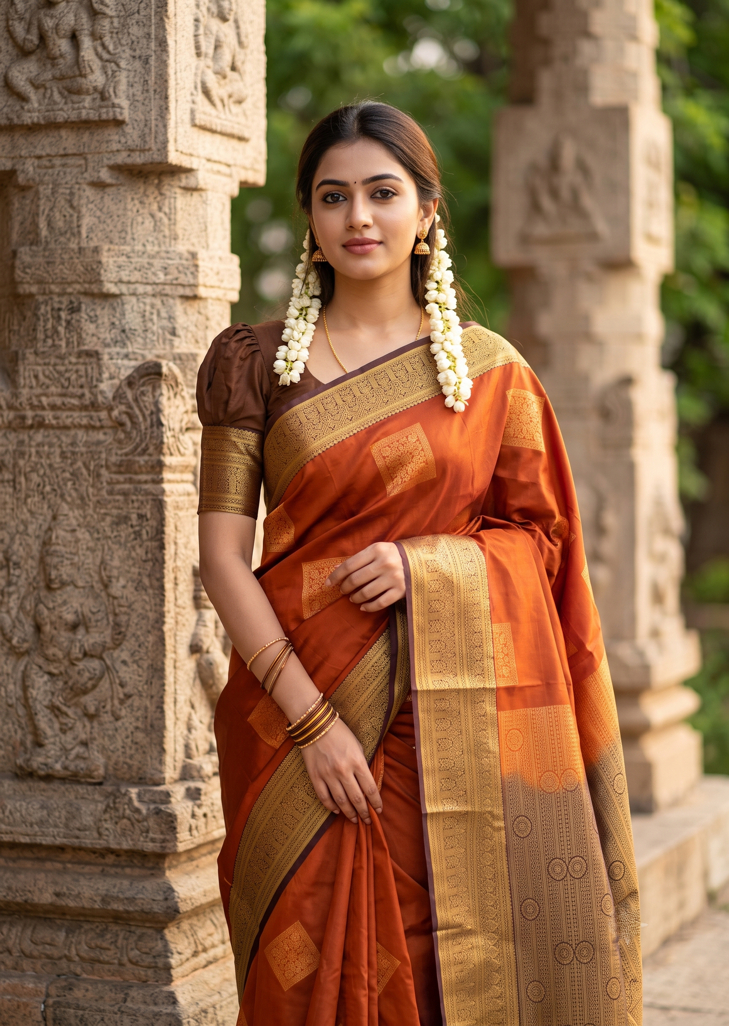 Burnt Orange Saree SLORANGE