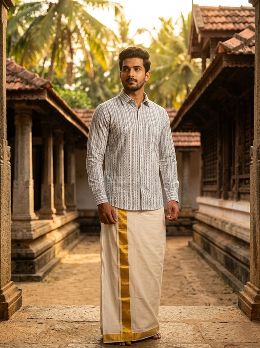 Pure Cotton Printed White Shirt SLSHIRT 38 FS