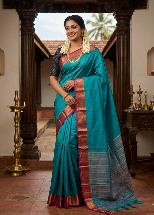 Semi Silk Zari Woven Border Saree SL173