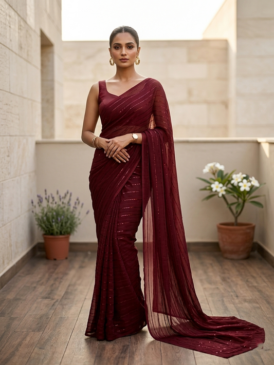 Southloom Desginer Vichithra Silks Saree in Maroon