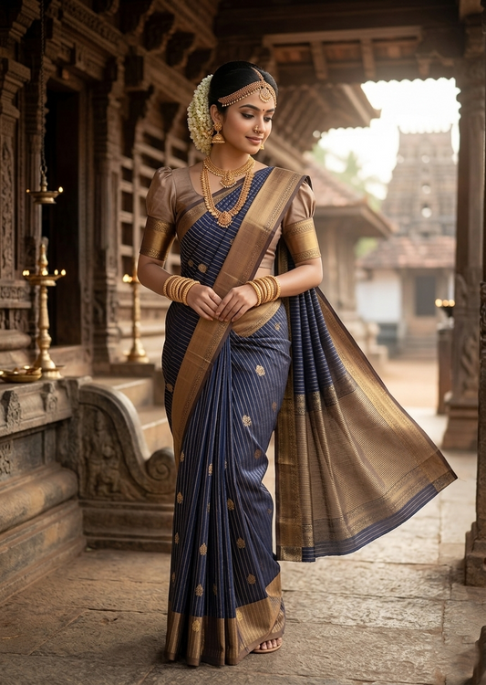 Southloom Pure Handloom Kanchipuram Silk Saree with Butta Work