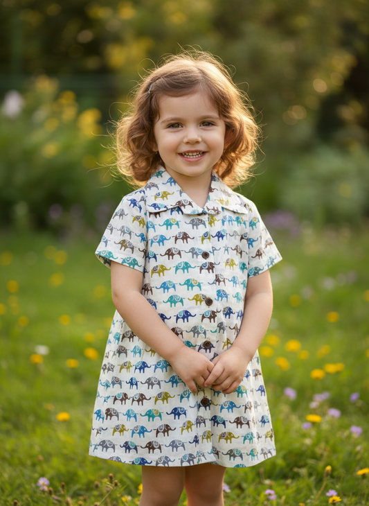 Southloom Pure Cotton Jaipur Printed Frocks for Girls (Age 1-2)