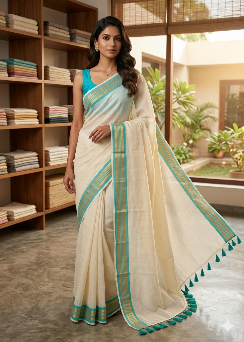 Kerala Mul Cotton Soft Fabric Saree SL215