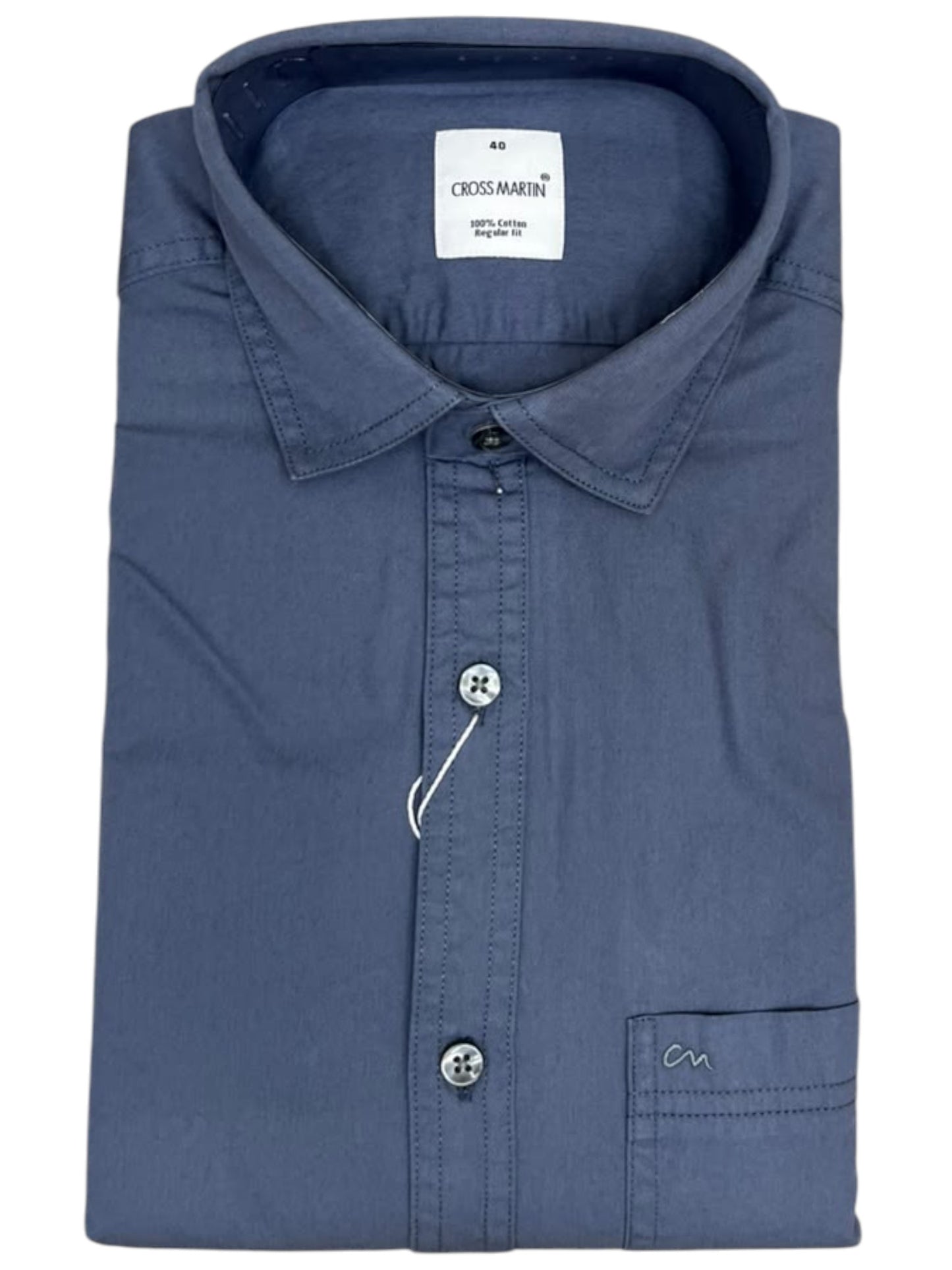 Southloom Pure Cotton Gray Plain Shirt SLSHIRT 40 FS