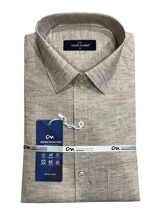 Southloom Pure Cotton Gray Plain Shirt (38 FS)