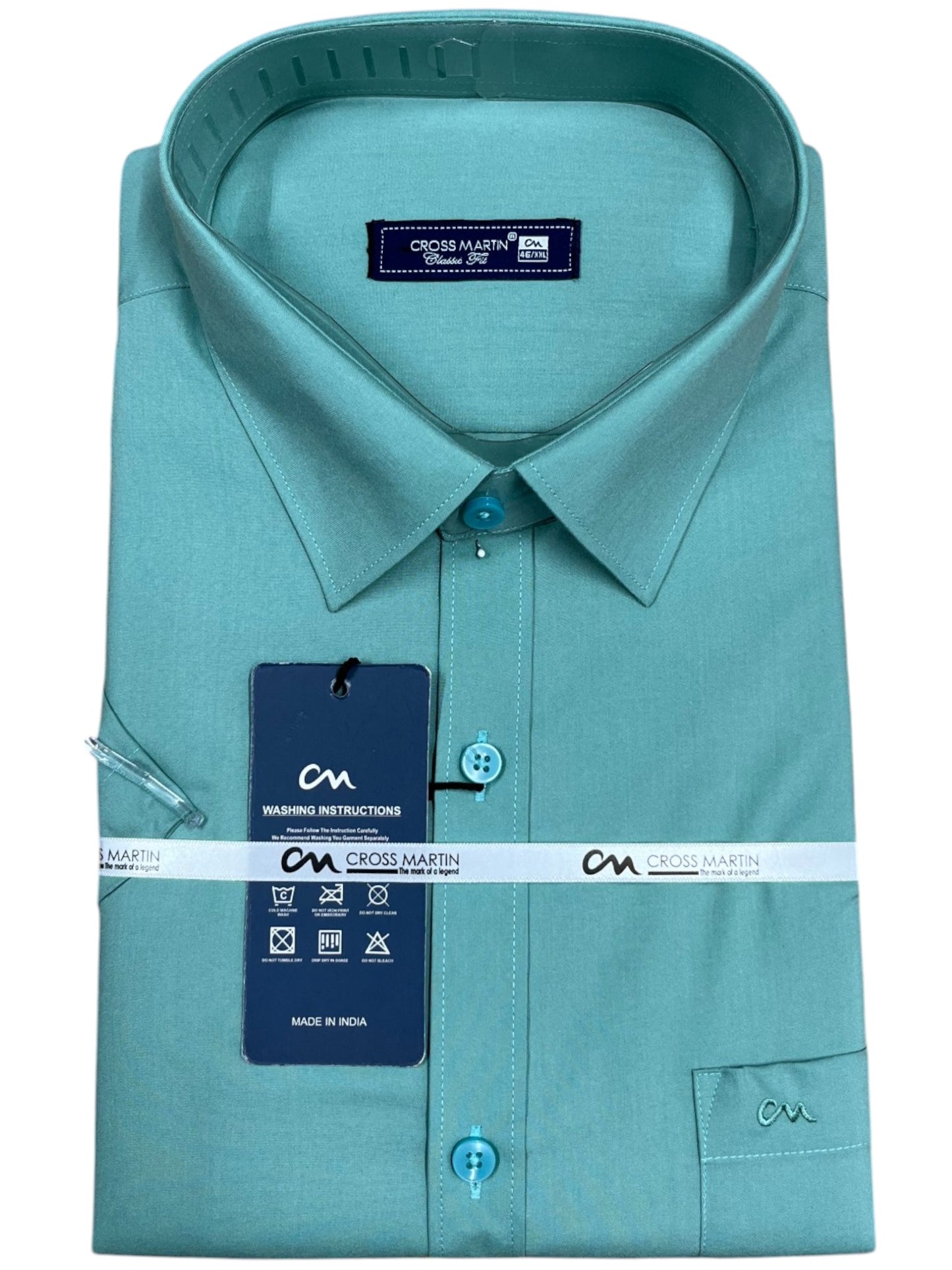 Southloom Pure Cotton Green Plain Shirt SLSHIRT 46 HS