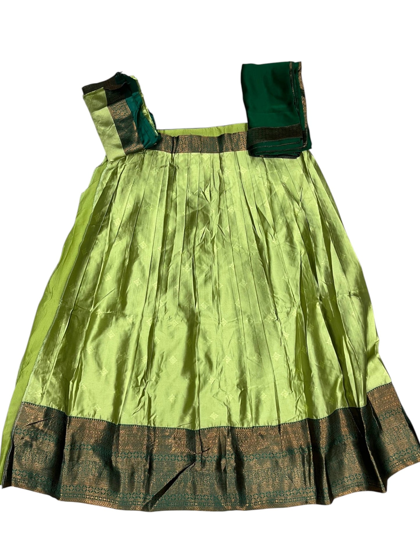 Southloom Semi Silk Dhavani Set with Pavada and Green Blouse PieceSLDHAVANI  SL542