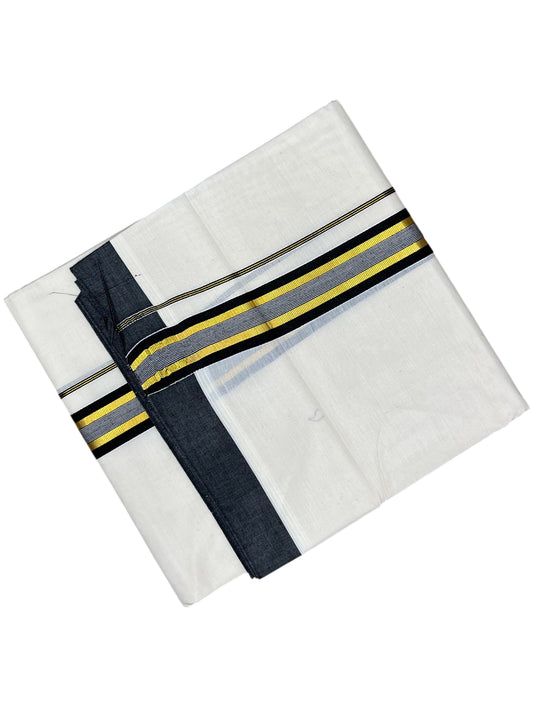 Southloom Pure Cotton Mundu with Black Border (South Indian Kerala Dhoti)