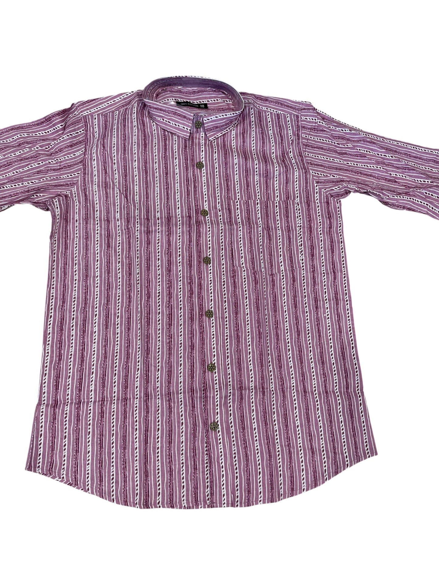 Southloom Jaipur Pure Cotton Block Printed Shirt for Men (Medium)