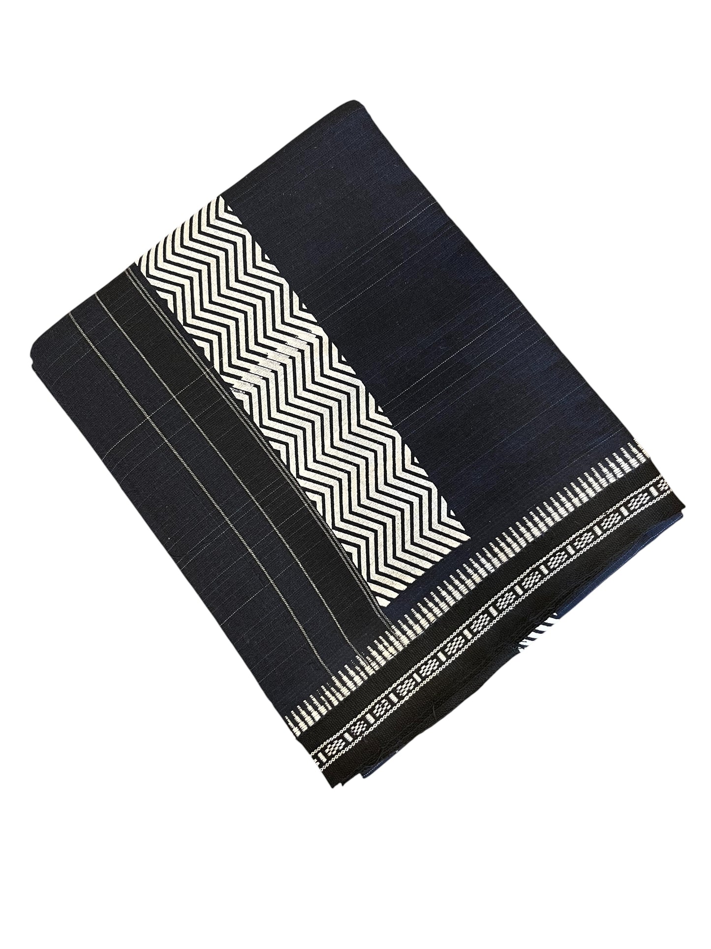Southloom Blue Printed Single Mundu / Otta Mundu / Lungi (South Indian Kerala Dhoti)