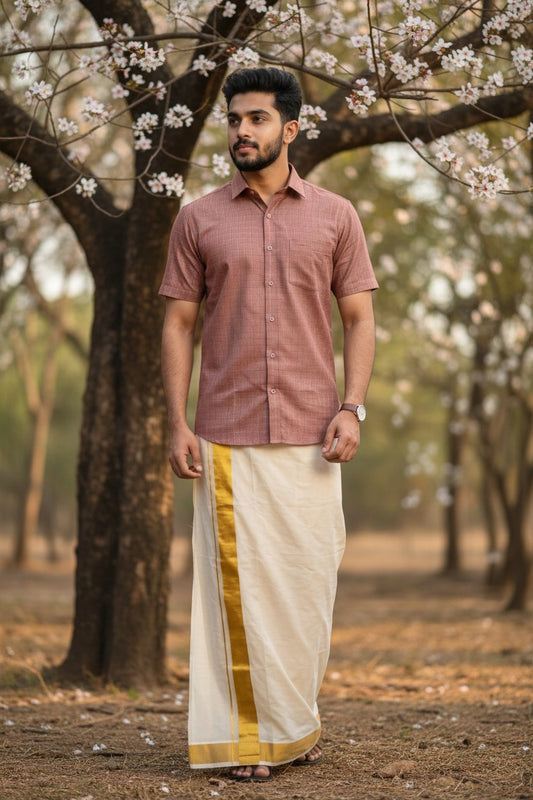 Southloom Pure Cotton Brown Check Shirt SLSHIRT 40 HS