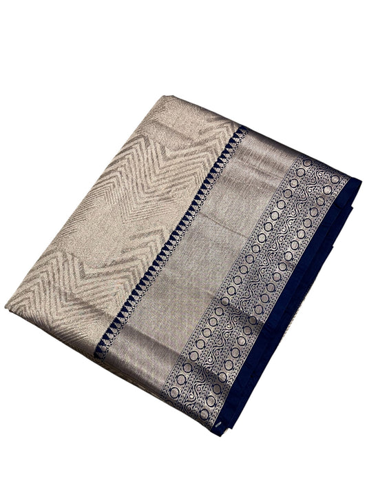 Southloom Semi Banarasi Katan Tissue Saree with Woven Work on Body and Borders