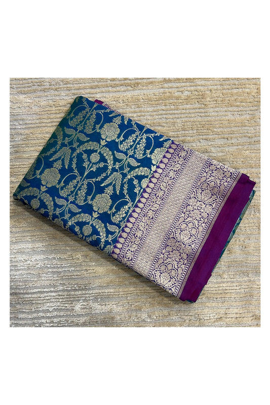 Southloom Banarasi Georgette Woven Work Saree in Blue