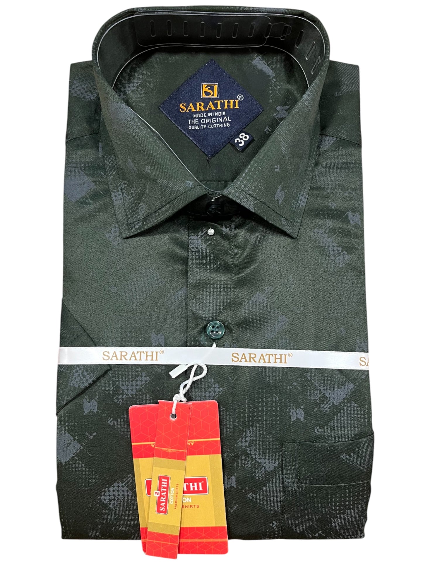 Southloom Pure Cotton Shirt with Green Printed(38 HS)