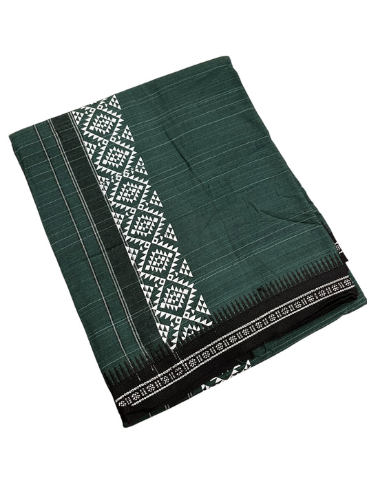 Southloom Green Printed Single Mundu / Otta Mundu / Lungi (South Indian Kerala Dhoti)