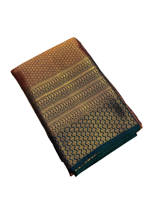 Southloom Semi Silk Brocade Bridal Saree With Woven Borders