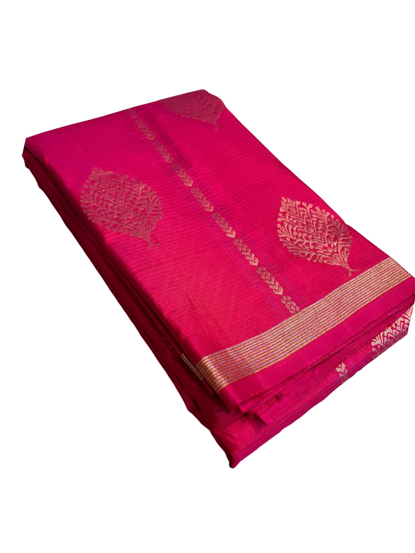 Southloom Pure Handloom Bridal Kanchipuram Silk Saree with Korvai Work (Magenta)