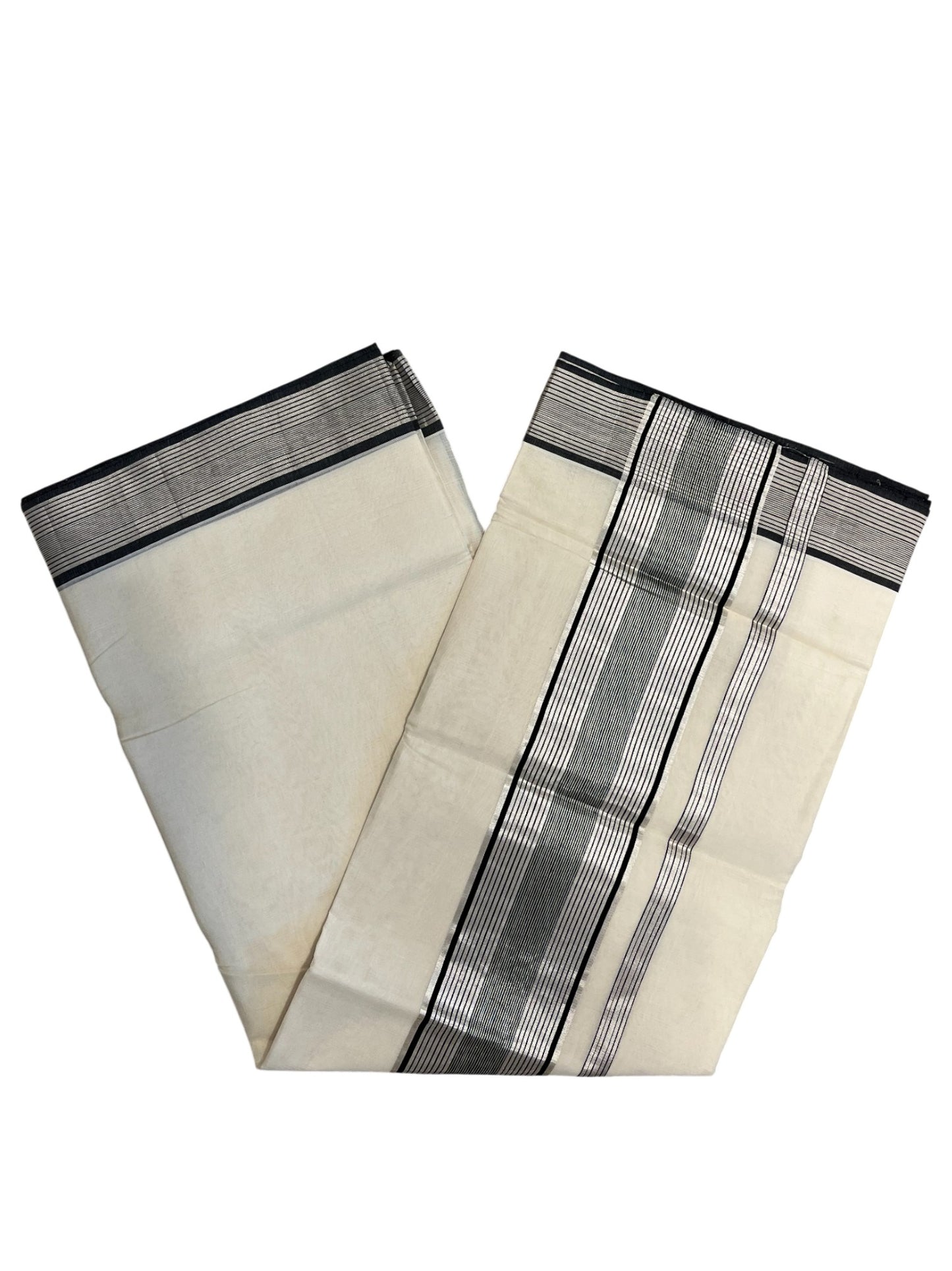 Southloom Super Premium Balaramapuram Unakkupaavu Handloom Cotton Saree with Silver and Black Border