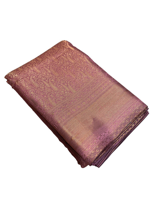 Southloom Premium Semi Silk Zari Work Brocade Saree in Bridal Pink with Matching Pallu