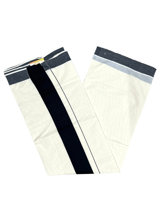 Southloom Kerala Pure Cotton Plain Kasavu Saree with Black Border 3 inch