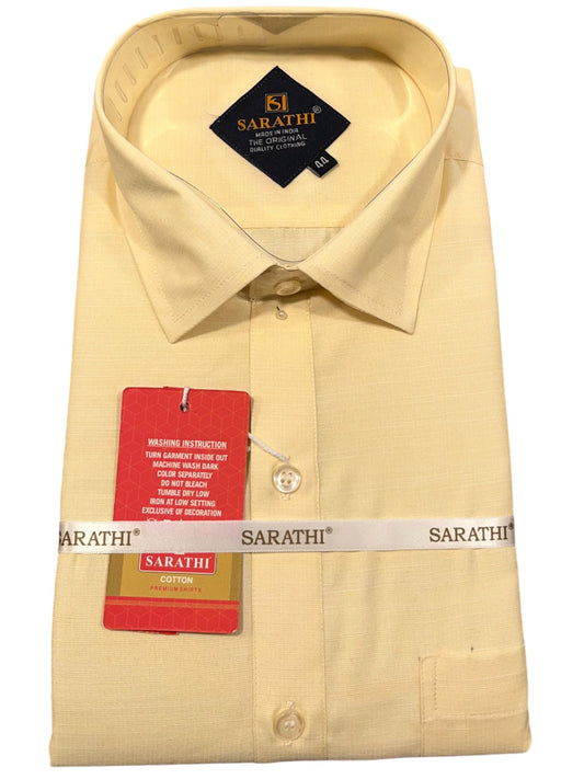 Southloom Pure Cotton Yellow plain Shirt (44 FS)