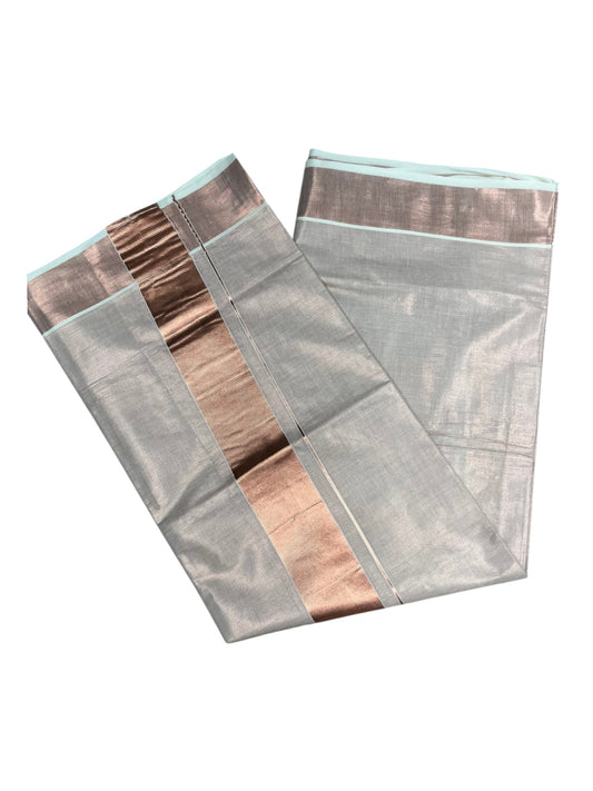 Southloom Kerala Cotton Saree with Rose Copper Kasavu and Border