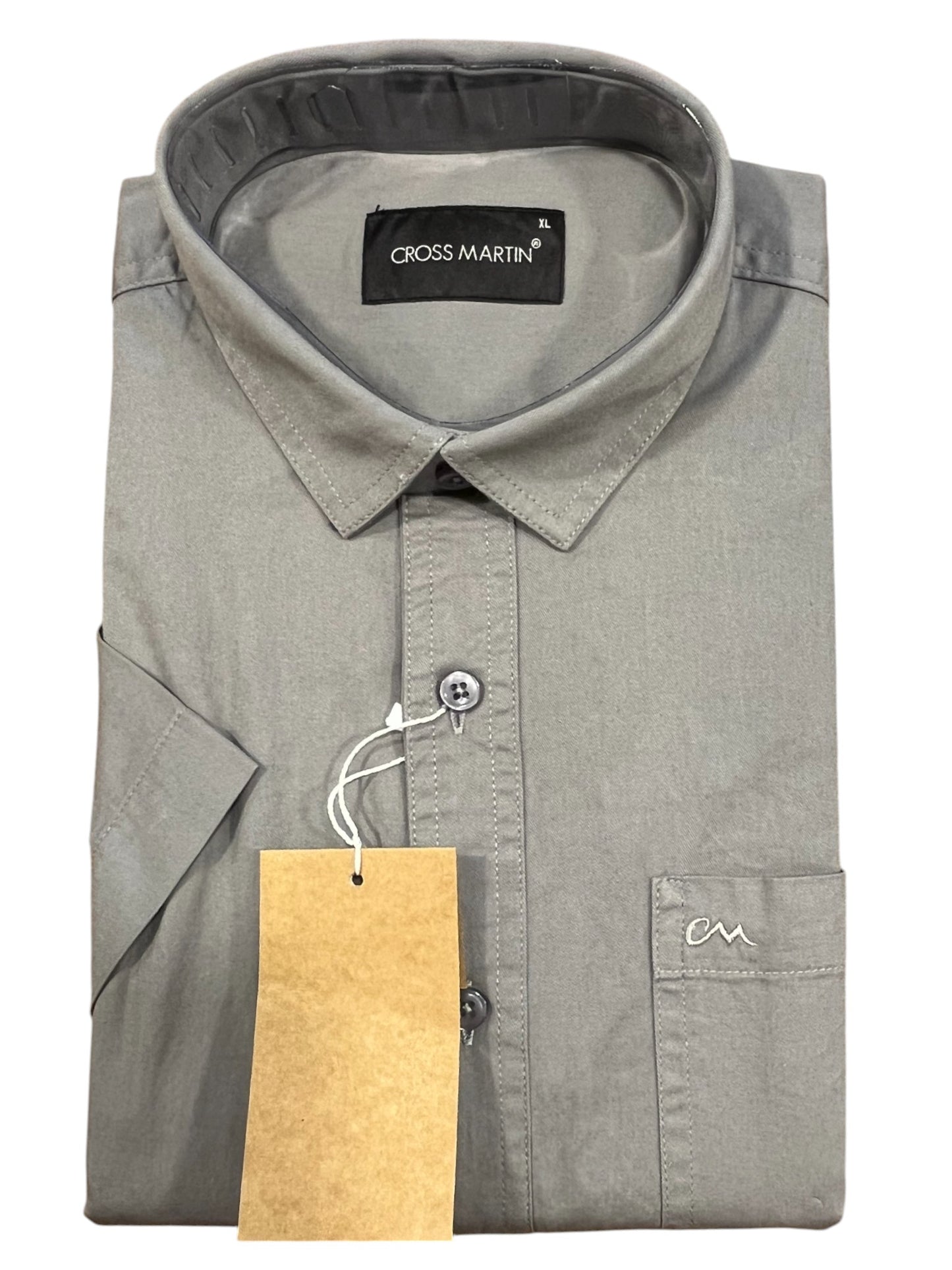 Southloom Pure Cotton Grey plain Shirt (42 HS)