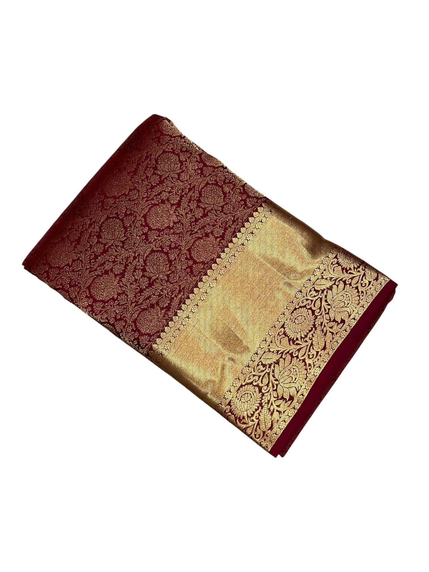 Southloom Pure Handloom Bridal Kanchipuram Silk Saree with Korvai Work (Maroon)