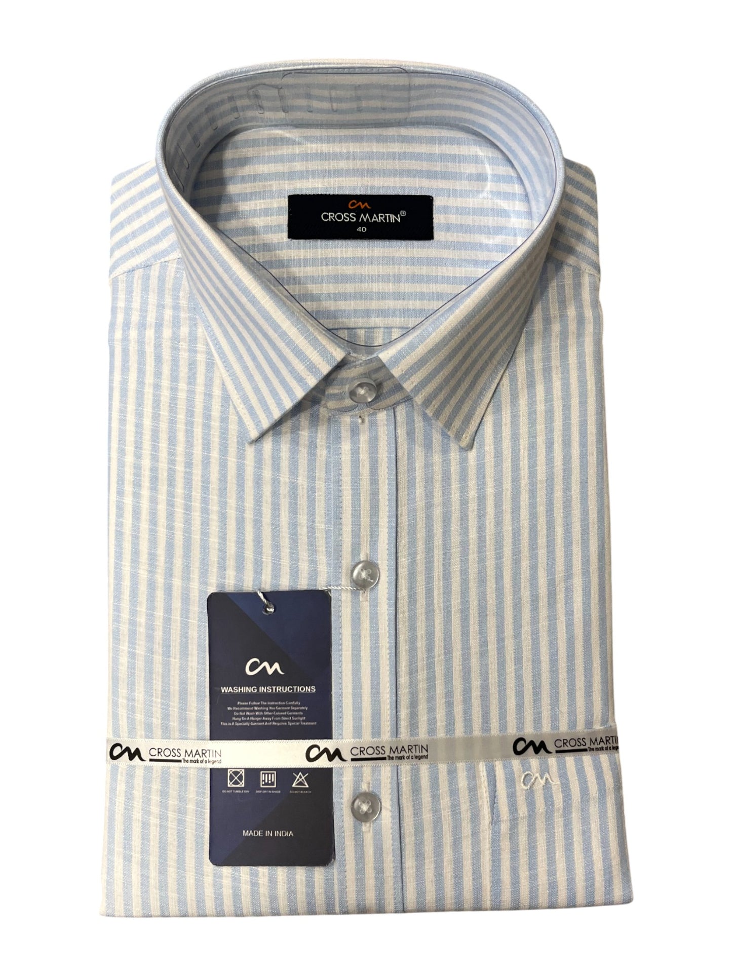 Southloom Pure Cotton Blue Lines Shirt (40 FS)