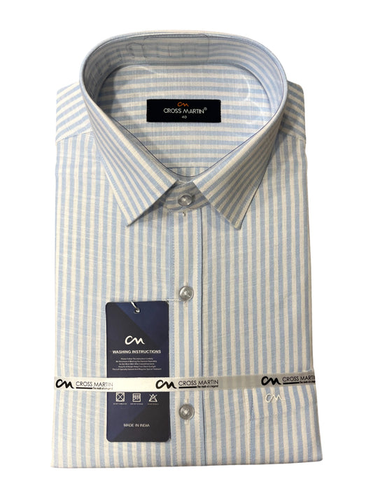 Southloom Pure Cotton Blue Lines Shirt (40 FS)