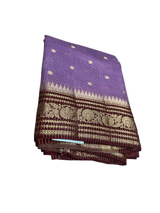 Southloom Banarasi Semi Silk Saree with Woven Work on Body(Lavander)