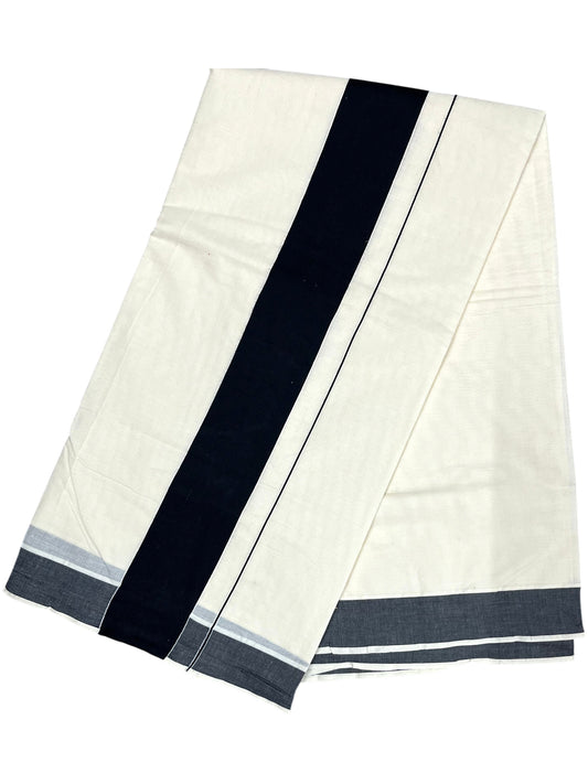 Southloom Kerala Pure Cotton Plain Kasavu Saree with Black Border 3 inch