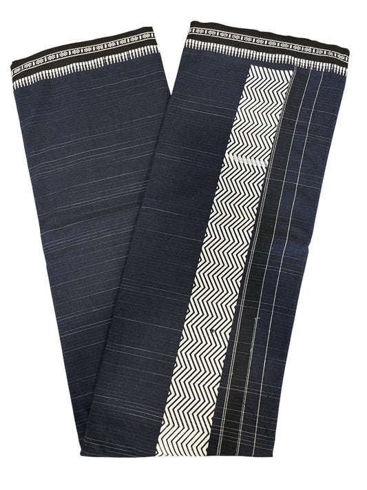 Southloom Blue Printed Single Mundu / Otta Mundu / Lungi (South Indian Kerala Dhoti)