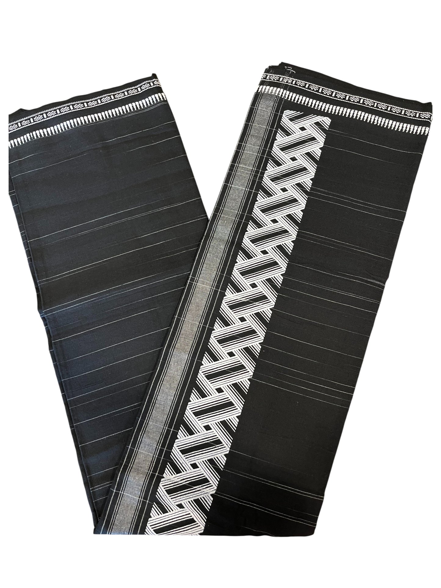 Southloom Black Printed Single Mundu / Otta Mundu / Lungi (South Indian Kerala Dhoti)