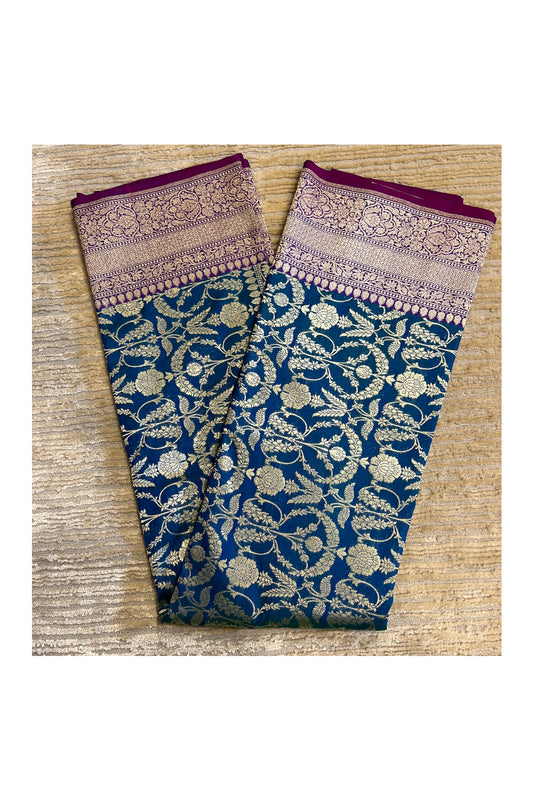 Southloom Banarasi Georgette Woven Work Saree in Blue